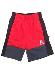 Reebok Boys Red, Black & Gray Athletic Shorts With Elastic Waist
