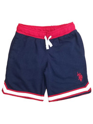 U.S. Polo Assn. Boys Navy Knit Shorts With Drawstring & Elastic Waist