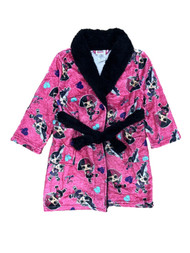 Girls L.O.L. Surprise Rocker Diva Pink & Black Plush Robe House Coat