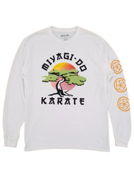Bioworld Mens White Cobra Kai Miyagi-Do Karate Long Sleeve T-Shirt