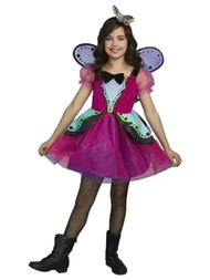 Girls Pink Butterfly Fairy Dress Costume Small (4-6)