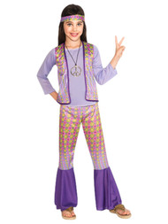 Rubies Girls 60s Groovy Hippie Chick Outfit Costume Small (4-6)