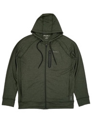 Eddie Bauer Mens Fade Olive Green Resolution Tech Full Zip Hoodie Sweatshirt