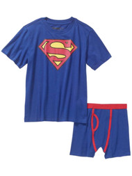 Underoos Boys Blue Superman Superhero T-Shirt & Boxer Brief Underwear Set