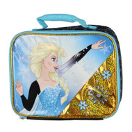 Disney Frozen Elsa Lunch Bag, Insulated Lunch Box, Blue & Gold Lunchbox