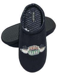 Friends Mens Black Central Perk Slippers Scuffs House Shoes