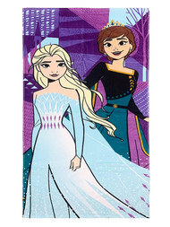 Disney Frozen II Anna & Elsa Kids Cotton Beach Towel, 28x58