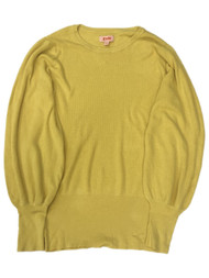 Evri Womens Plus Size Lightweight Yellow Balloon Sleeve Sweater