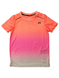 Russell Boys Silky Orange, Pink & Gray Athletic Tee Shirt T-Shirt