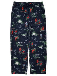 Mens Navy Blue Fleece Outdoor Wildlife Camping Sleep Pants Pajama Bottoms