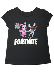 Girls Black Short Sleeve Fortnite Video Gamer T-Shirt Tee Shirt
