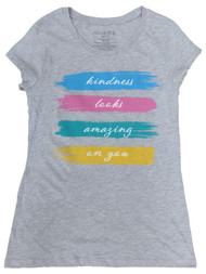 Junior Womens Wound Up Gray Kindness Looks Amazing On You Tee Shirt T-Shirt