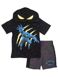 Marvel Boys Black & Gray Black Panther Outfit Tee Shirt & Shorts Set
