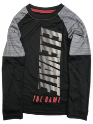 Athletic Works Boys Silky Long Black Elevate the Game Tee Shirt