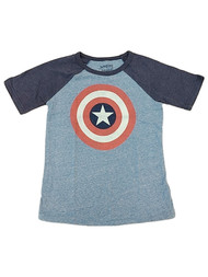 Boys Blue Captain America Shield Logo T-Shirt Superhero Tee Shirt Spider Man 4