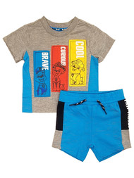Infant & Toddler Boys Paw Patrol Outfit Gray Shirt & Blue Shorts Set