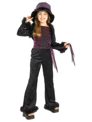 Halloween Girls Chic Diva Purple & Black Velvet Costume Medium (8-10)