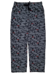 Mens Gray Fleece Outdoor Mountain Range Truck Sleep Pants Pajama Bottoms Medium