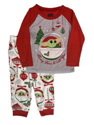 Star Wars Girls Baby Yoda Merry Force Be With You Holiday Pajama Sleep Set