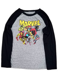 JB Boys Gray & Black Marvel Long Sleeve T-Shirt Tee Shirt 10