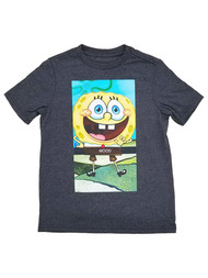 Nickelodeon Boys Gray SpongeBob "Mood" Short Sleeve T-Shirt Tee Shirt