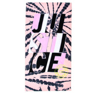 Justice 100% Cotton Pink & Black Oversized Beach Towel, 64x34