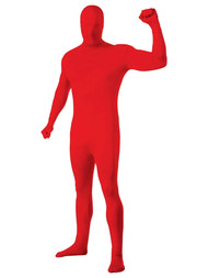 Rubies Mens Red Hooded Full Body Stretch Jumpsuit Costume Jumper Bodysuit Large