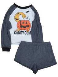 Peanuts Womens Snoopy Candy Coma Halloween Pajamas Shorts & Top Sleep Set