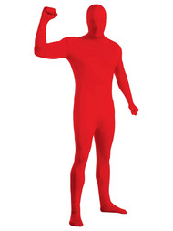Rubies Mens Red Full Body Stretch Jumpsuit Costume With Removable Hood Large