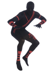 Rubies Mens Ninja Costume Full Body Stretch Jumpsuit With Attached Hood Large
