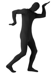 Rubies Mens Black Full Body Stretch Jumpsuit Costume With Removable Hood L