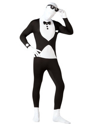 Rubies Mens Black Tuxedo Full Body Stretch Jumpsuit Costume Jumper Bodysuit