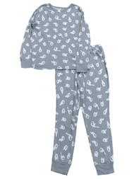 Sleep In Womens Gray Ghost Halloween Pajamas Pants & Top Sleep Set Large