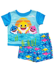 Baby Shark Toddler Boys Blue 2PC Pajama Set Tee Shirt & Shorts