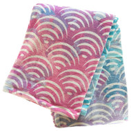 100% Cotton Ombre Scallop Beach Towel, 28" x 60" Purple Blue & Pink