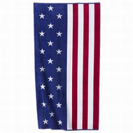Celebrate American Flag Plush Turkish Cotton Velour Beach Towel 34x64 Americana