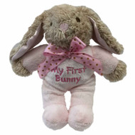 Dan Dee Plush Fuzzy Pink & Tan First Bunny Rabbit 7 in Stuffed Animal Rattle Pal