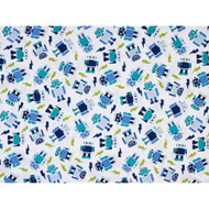 Your Zone Full Size Blue Robots Microfiber Sheet Set, Bed Sheets