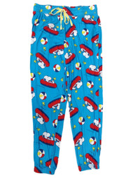 Womens Blue Snoopy & Woodstock Joggers Sleep Pants Pajama Bottoms