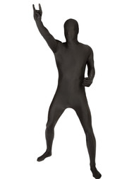 Mens Black Full Body Stretch Jumpsuit Halloween Costume Bodysuit X-Large