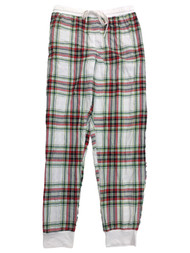 Womens White Red Green Plaid Flannel Joggers Sleep Pants Pajama Bottoms 2X