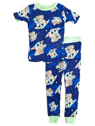 Star Wars Boys Blue Baby Yoda Pajamas T-Shirt & Bottoms Sleep Set