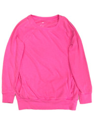 Girls Hot Neon Pink Pull-Over Sweatshirt Top with Pockets