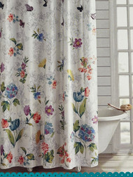 The Pioneer Woman Blooming Bouquet Fabric Shower Curtain with Butterfly Accents