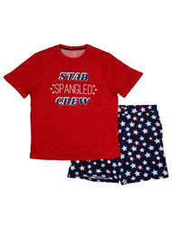 Mens 2-Piece Star Spangled T-Shirt & Shorts Patrotic Sleepwear Pajama Set