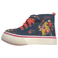 Spirit Movie Toddler Girls Blue Denim Horse Pony Hi-Top Tennis Shoes Sneakers