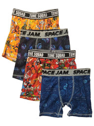 Boys 4-Pack Space Jam, Tune Squad Athletic Stretch Underwear Boxer Briefs
