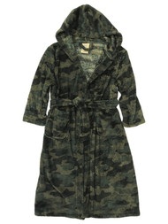 Boys Plush Green Camo Camouflage Bath Robe House Coat XX-Small (4-5)