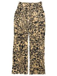 Juicy Womens Brown Velvet Leopard Print Pajama Bottoms Sleep Pants
