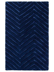 Pillowfort Navy Blue Chevron Textured Cotton Accent Throw Area Rug 30x48